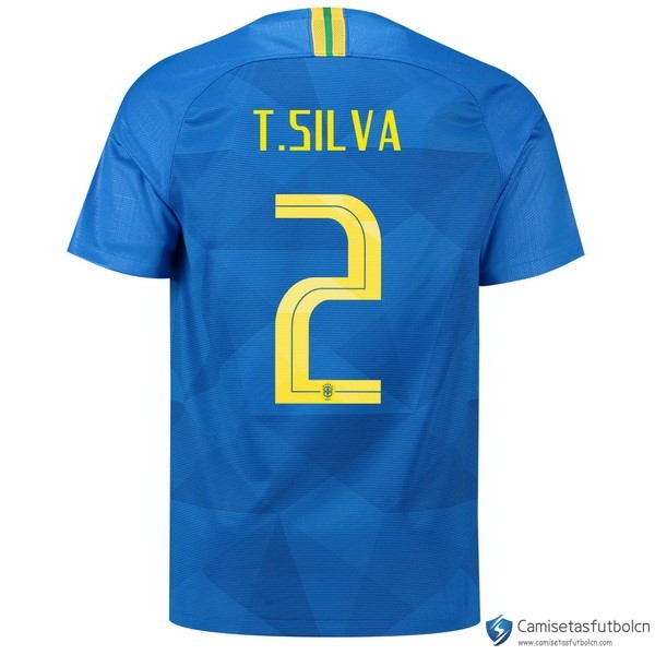 Camiseta Seleccion Brasil Segunda equipo T.Silva 2018 Azul